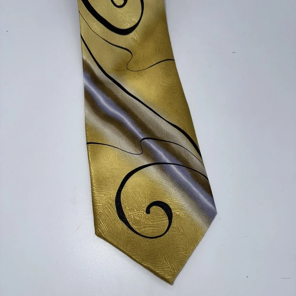 J Garcia Tie Mens Banyan Trees II Collection Thirty-Five Swirl Abstract Silk - Picture 2 of 6